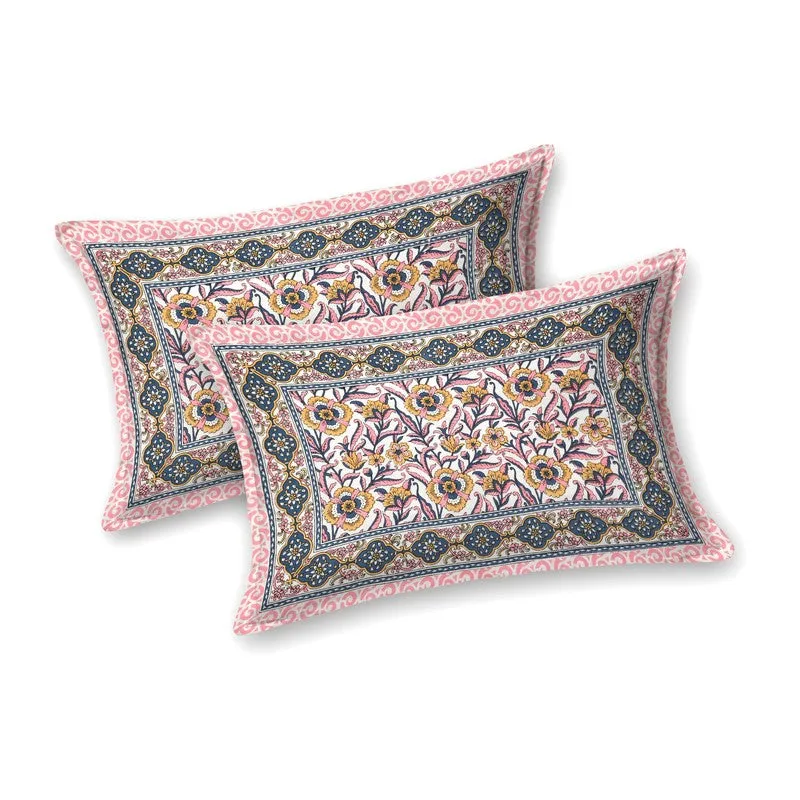 Gardenel Cotton Bedsheet (Pink,White) - 240 TC media 4