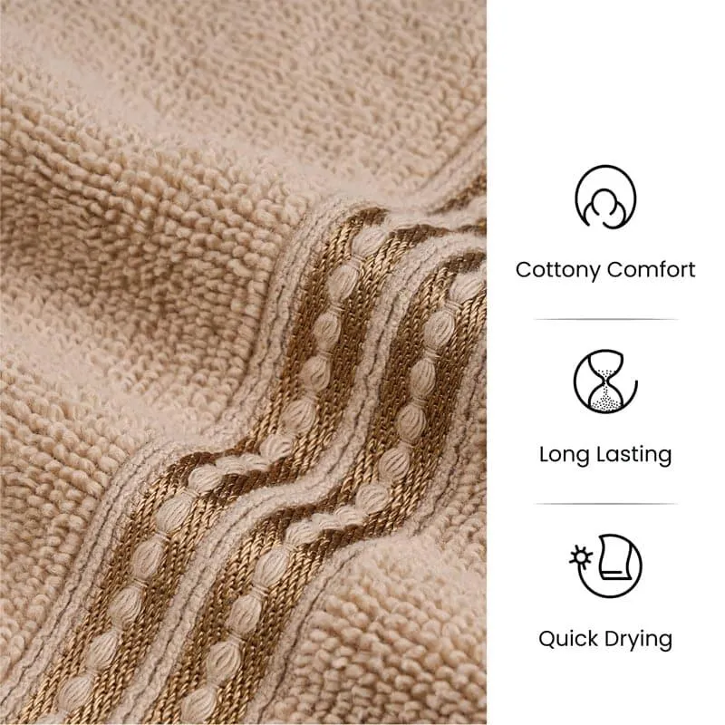 Micro Cotton LuxeDry Solid Hand Towel (Brown) - Set Of Two media 5