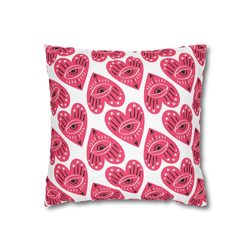 Heart Vision Printed Velvet Cushion Cover media 5