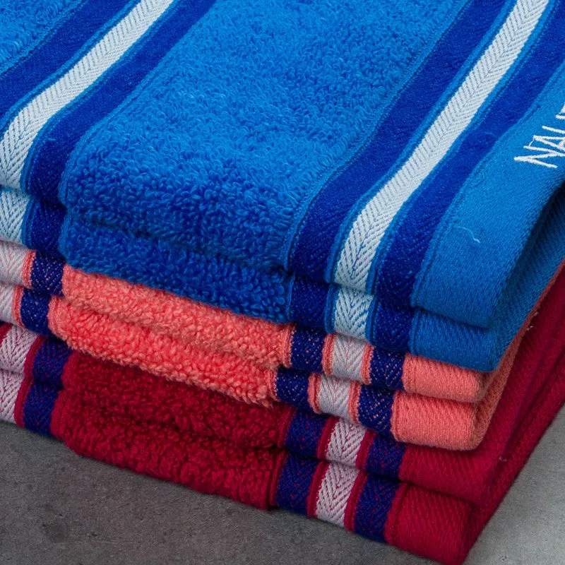 Nautica Dove Dual Down Cotton Hand Towel (Blue,Coral & Red) - Set Of Six media 5