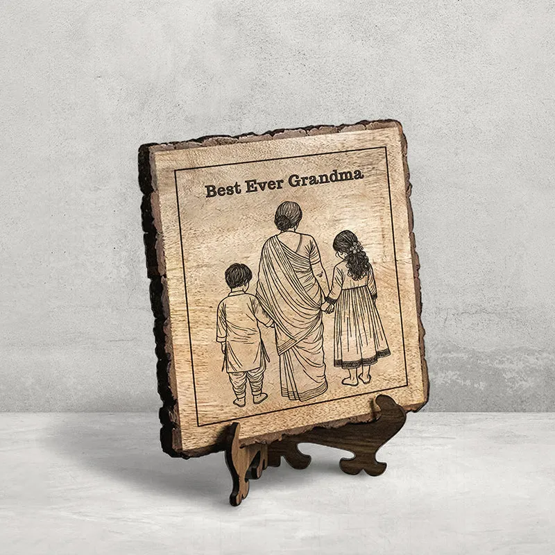 Best Ever Grandma Wood Showpiece - Square media 3