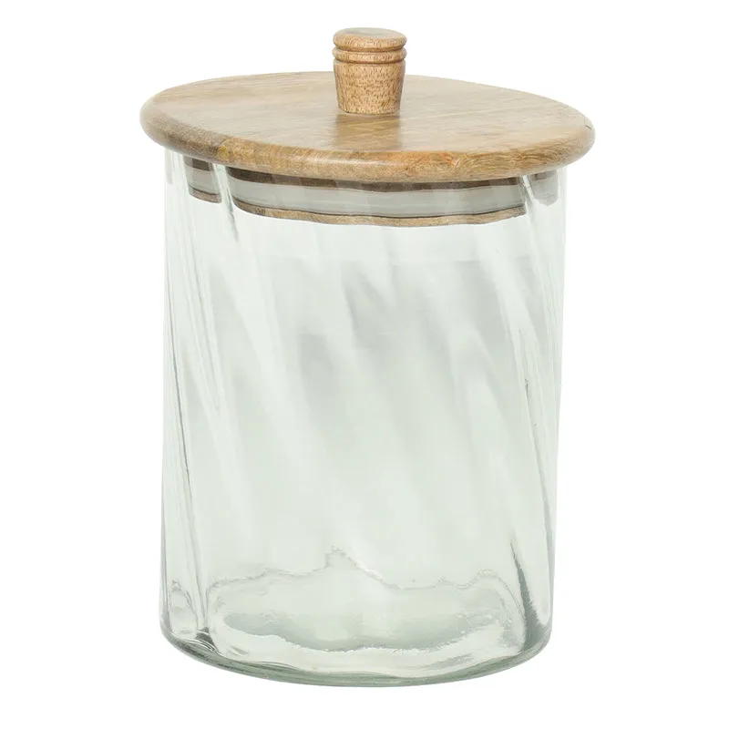Orya Glass Jar With Airtight Wood Lid - 1900 mL - 3
