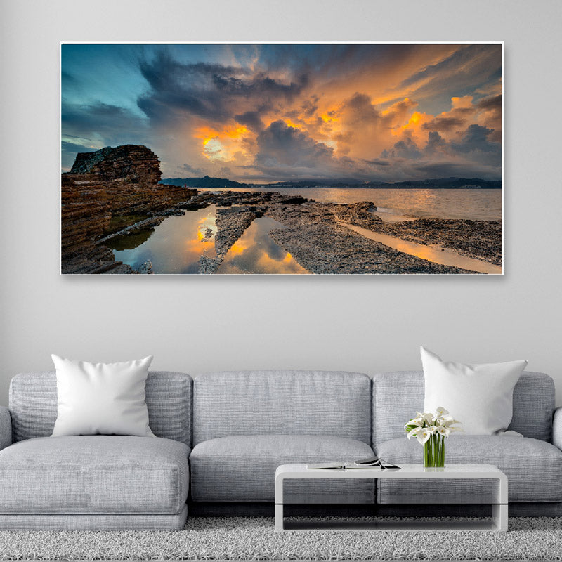 Sun Adorned Shore Canvas Wall Painting