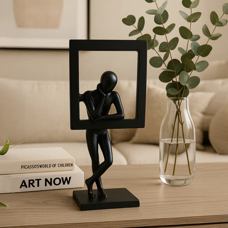 Silent Thoughts Modern Art Sculpture Showpiece -  Black media 4