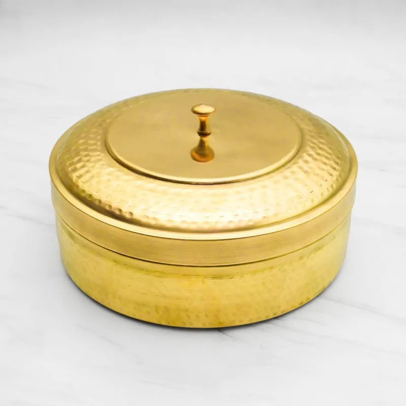 RoyalBlend Brass Round Masala Box - Nine Piece Set media 3