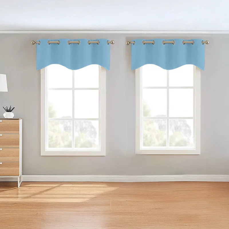 Vienna Pleated Curtain Valance (Sky Blue) - Set Of Two media 1