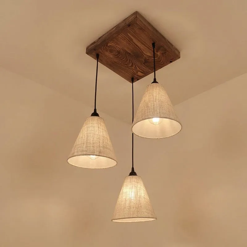 Antara Cluster Wooden Ceiling Lamp media 4