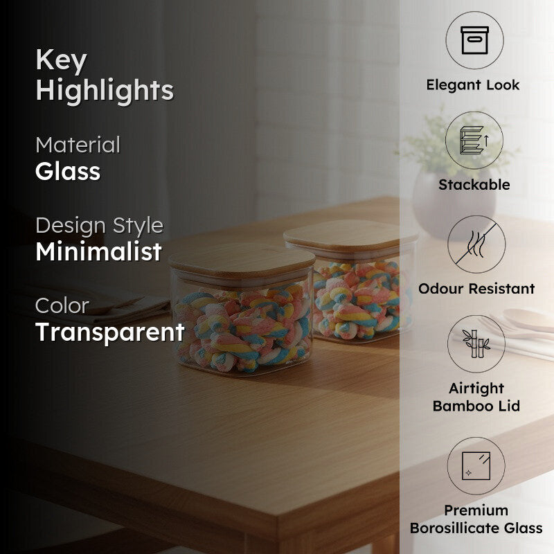Tight Glass Jar (300 mL Each) - Set Of Two media 2