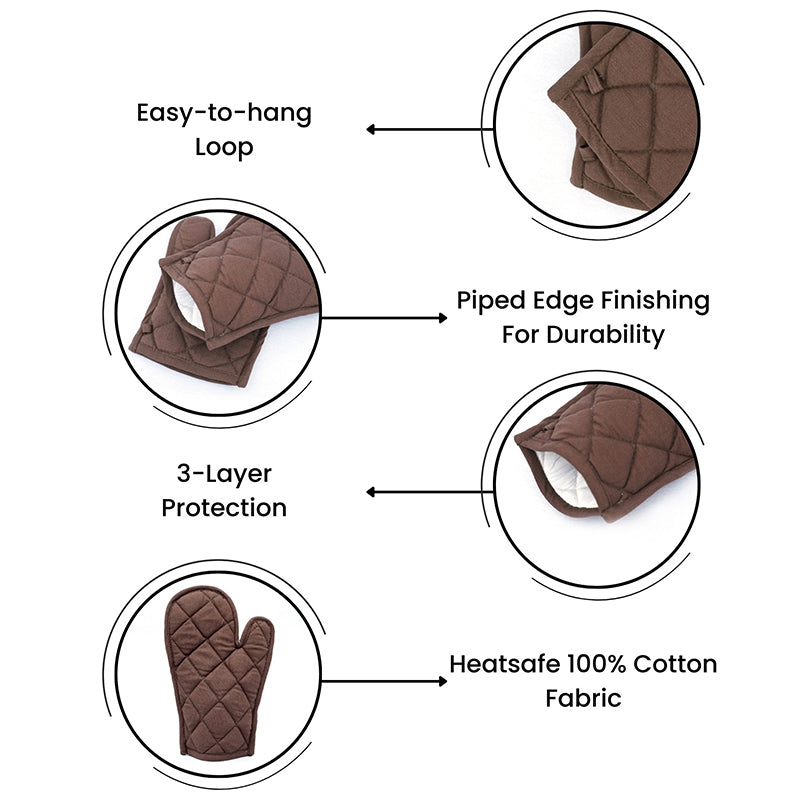 Swayam Garde Kitchen Gloves (Brown) - Set Of Two media 8