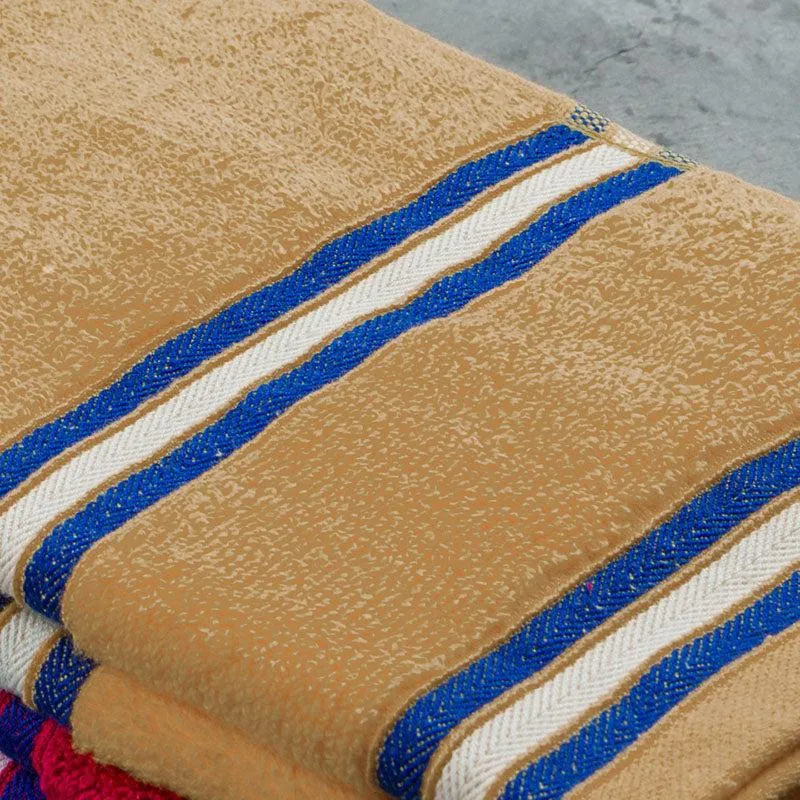 Nautica Dove Dual Down Cotton Hand Towel (Beige & Burgundy) - Set Of Four media 5