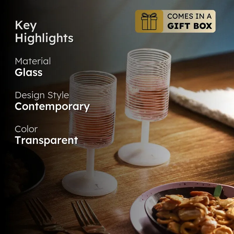 String Liner Wine Glasses (140 mL Each) - Set Of Two media 2