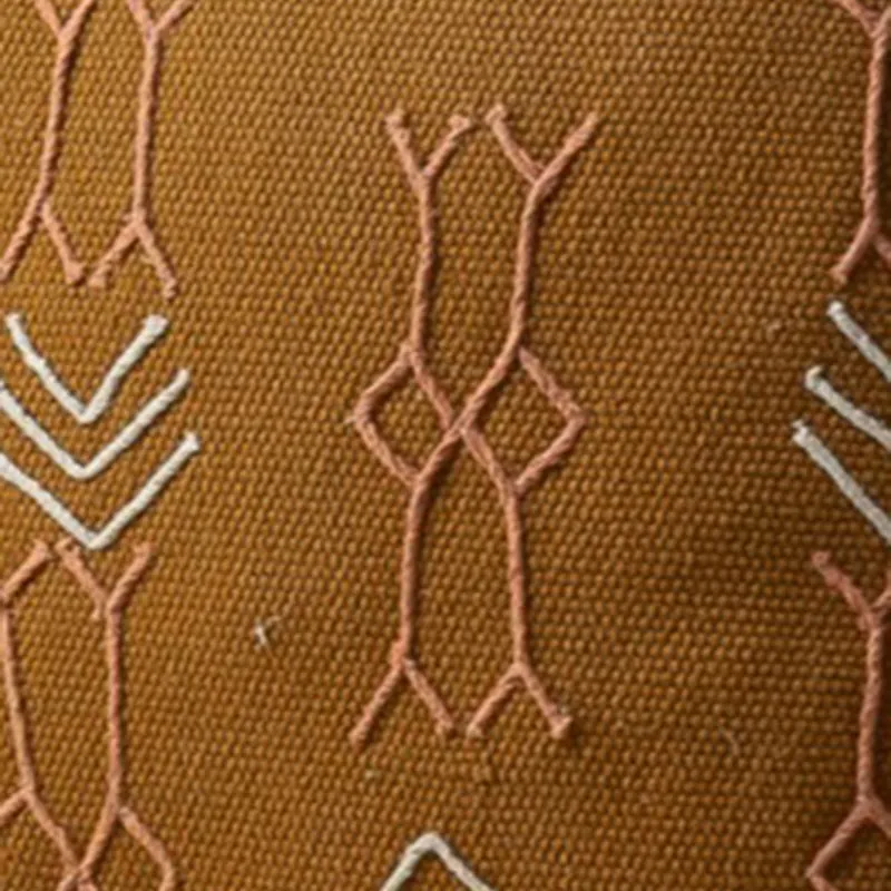 Glyph III Embroidered Cushion Cover - Ochre media 3