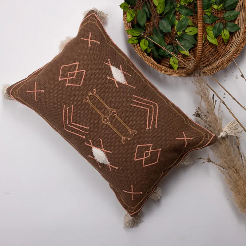 Tribal Glyph II Embroidered Cover - Brown media 4