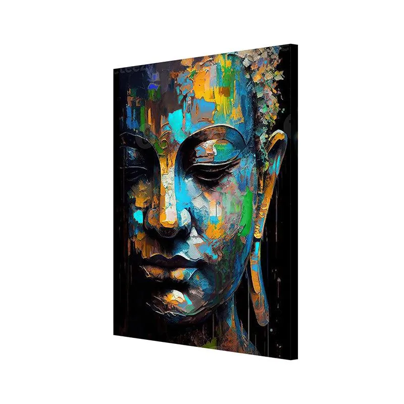 Cosmic Peace Poly Canvas Wall Painting - Multicolor media 4