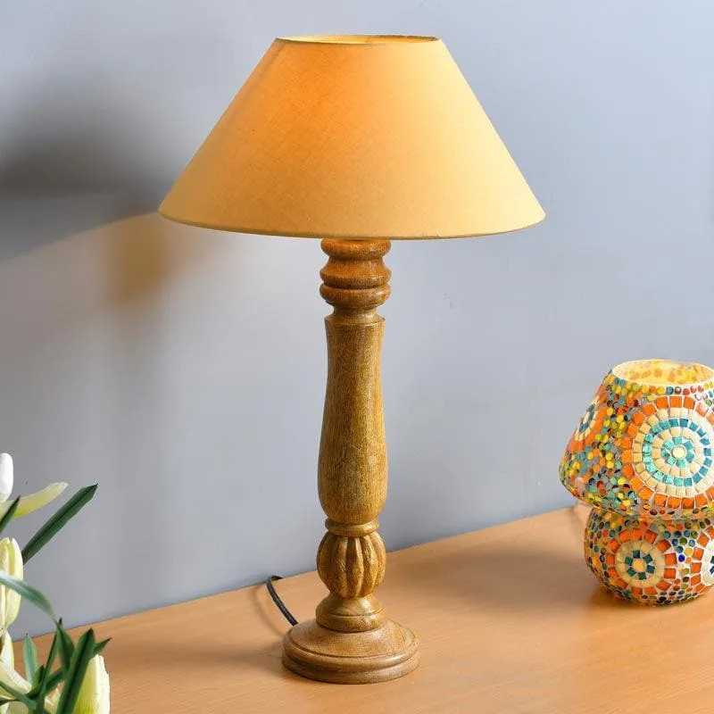 Rustic Elegance Fabric Table Lamp - Beige,Brown media 3