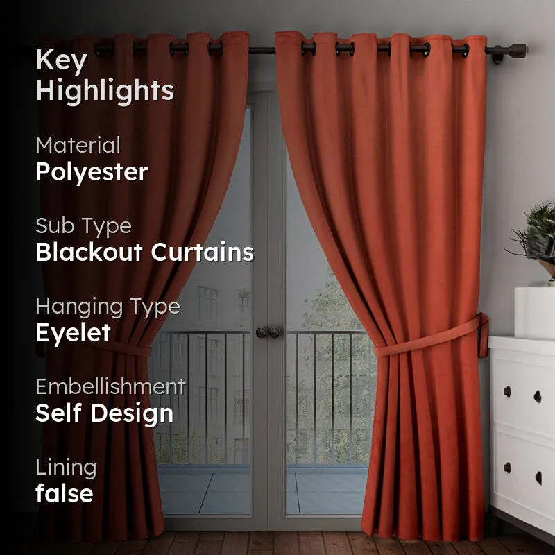 Nigel Blackout Curtain (Rust) - Set Of Two media 2