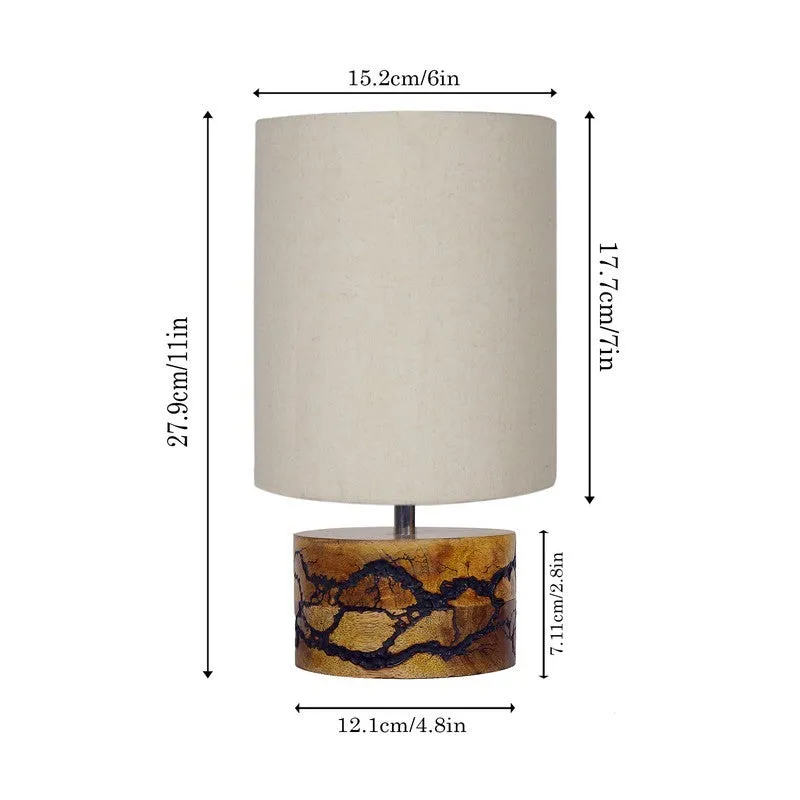 WhiteAura Minimal Bedside Wooden Table Lamp - Beige,Brown media 7