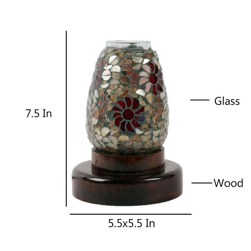 Grey Glaze Glass Table Lamp - Black,Silver media 7