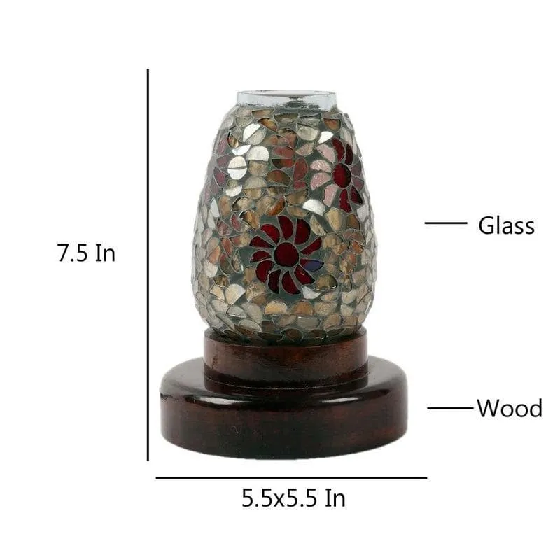 Grey Glaze Glass Table Lamp - Black,Silver media 7