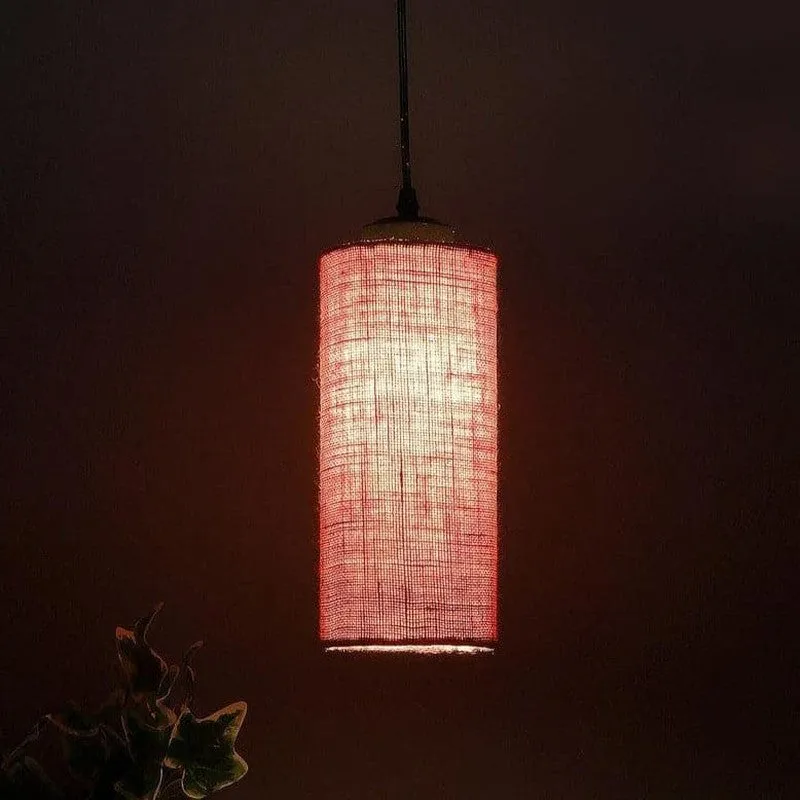Solid Squad Jute Ceiling Lamp - Pink media 4