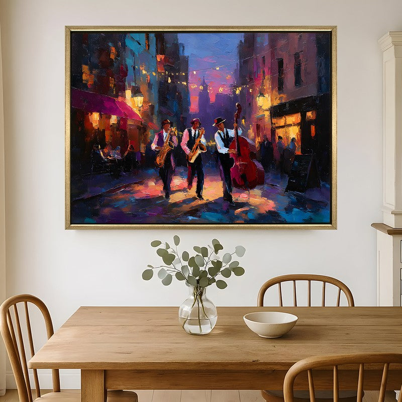 Citylight Harmony Canvas Wall Painting With Frame