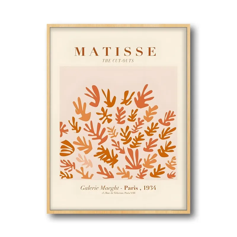 Botanical Rhythm Canvas Wall Painting With Brown Frame media 3
