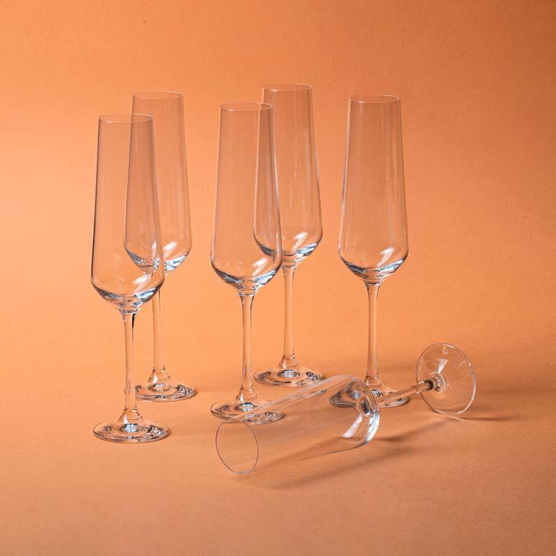 Timeless Bohemia Crystal Flute Glasseses (190ml ) - Set Of Six media 3