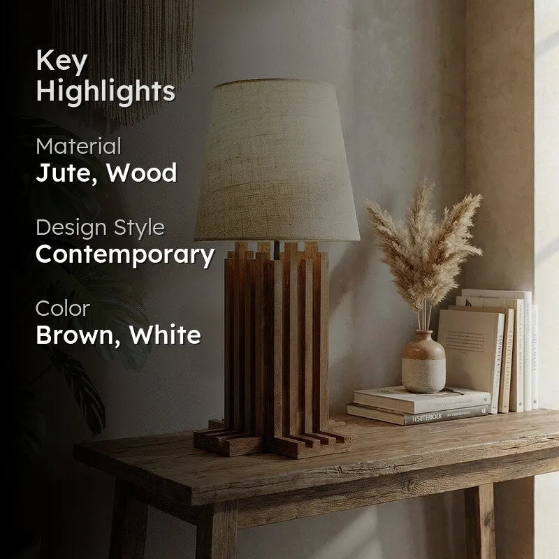Isar Jute Table Lamp - Brown,White media 2