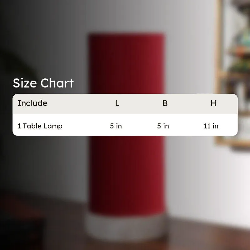Ocra Tower Wooden Table Lamp - Red,White media 5