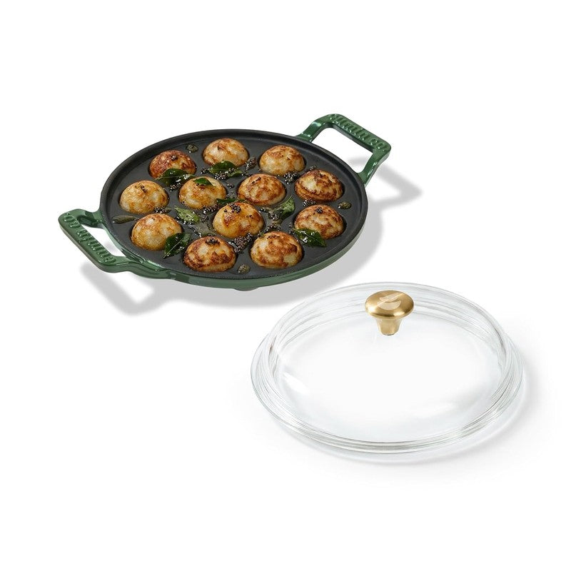 Cumin Co Enamel Cast Iron Paniyaram Pan - Green media 4