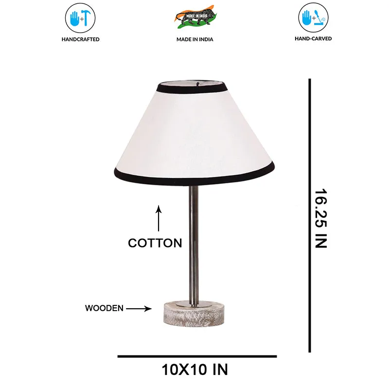 Cotin II Stripe Rodin Wooden Table Lamp - White,Silver media 7