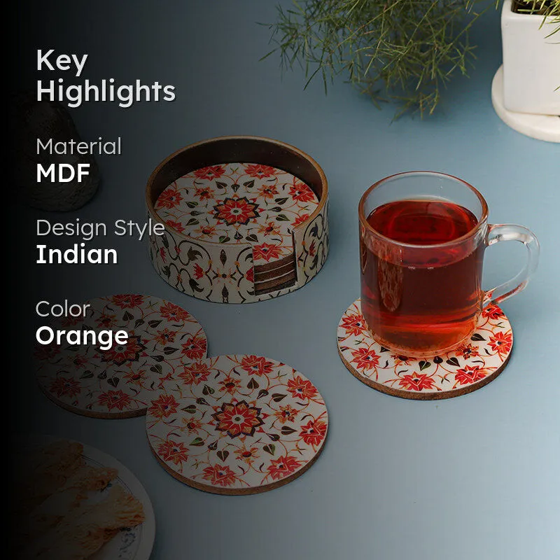 Floral Mandala Coaster - Seven Piece Set media 2