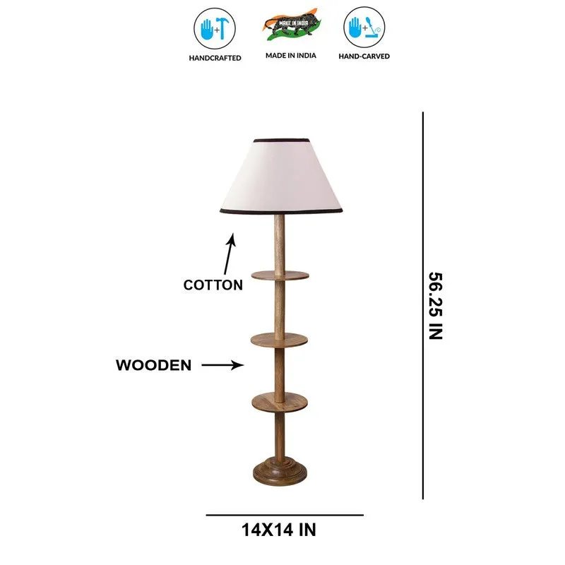 EclipseNova Light Wooden Floor Lamp - White & Black media 8