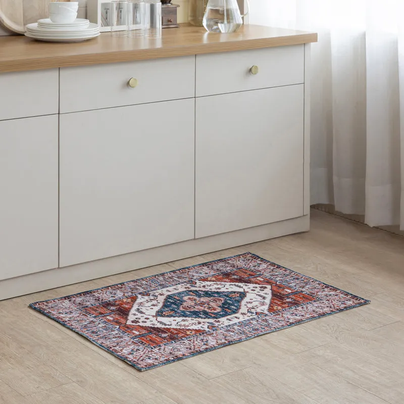 Orlena Cotton Door Mats - White & Red media 3