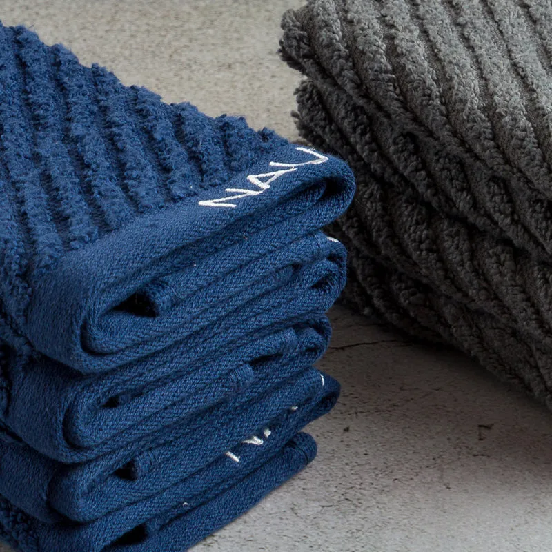 Nautica Cross View Face Towel (Grey, Navy) - Set Of Eight media 5