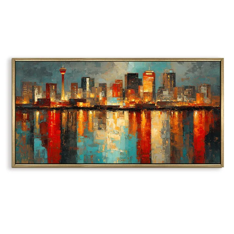 Electric Nights Canvas Wall Painting With Frame media 3