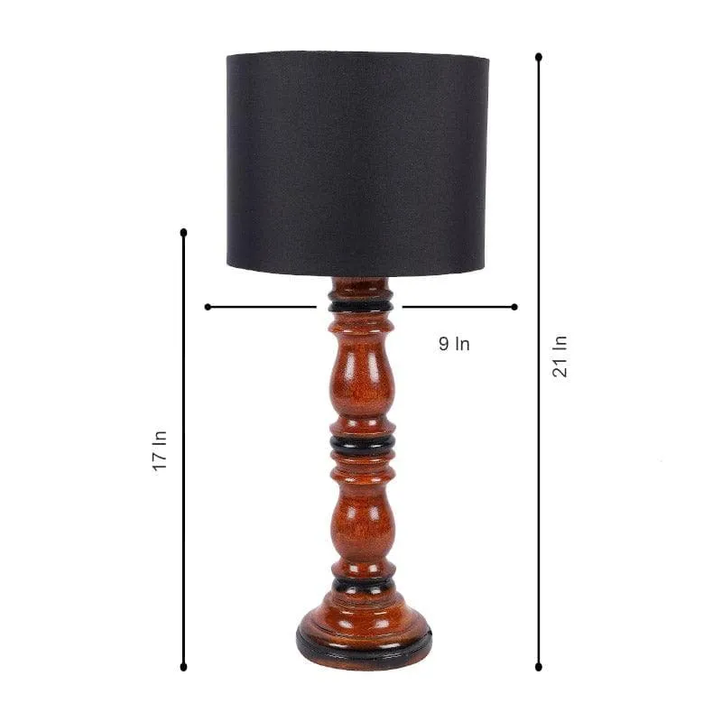 Blace Argyle Fabric Table Lamp - Black,Brown media 6