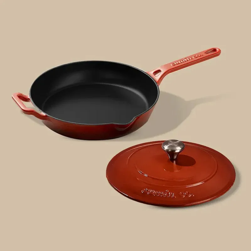 Cumin Co Enamel Cast Iron Frying Pan (1900 mL/Iron Lid) - Rust media 5