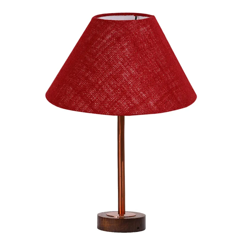 Sienna II Rodin Wooden Table Lamp - Maroon,Copper,Brown media 4