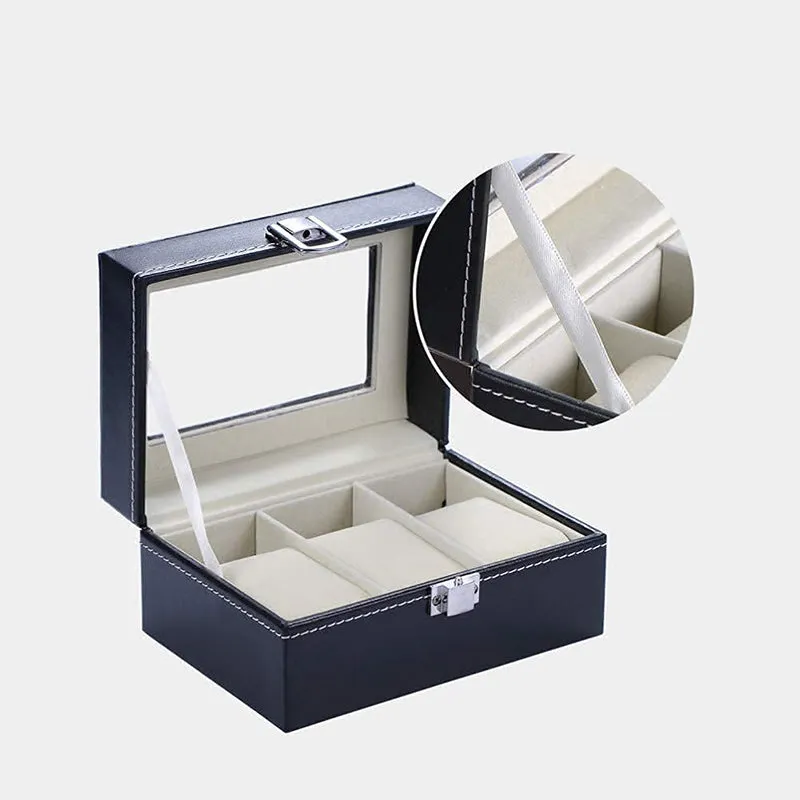 Chrono Safe Trio Faux Leather Watch Storage Box media 7
