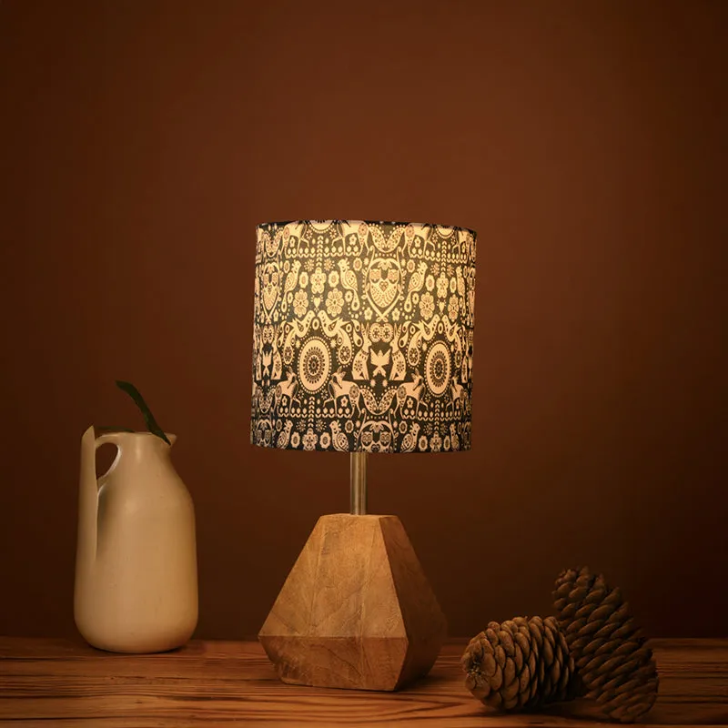 Ethnic Diamond Fabric Table Lamp - Black media 1