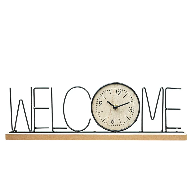 Typo Welcome Table Clock - Black media 4