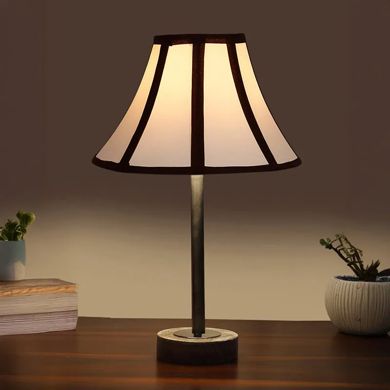 Stripra Rodin Wooden Table Lamp - White,Silver media 1