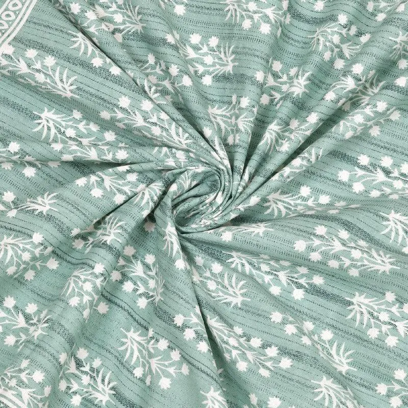 Tulia Cotton Bedsheet (Green) - 144 TC media 5