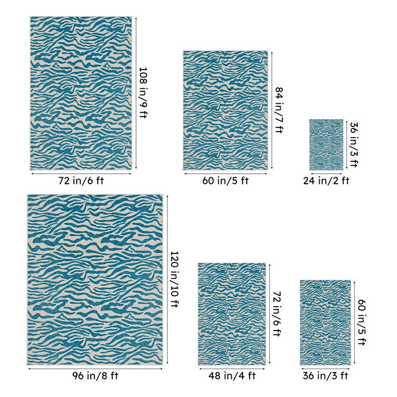 Luza Tiger Print Carpet - Blue media 13