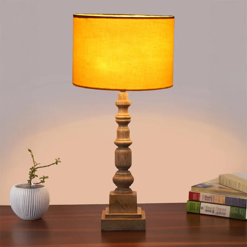 Cotin I Arbor Wooden Table Lamp - Yellow,Brown media 2