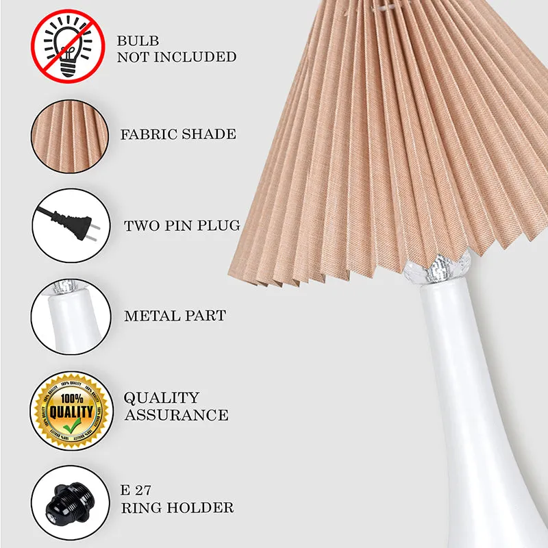 Aneiro French Pleat Metal Table Lamp - Beige,White media 4