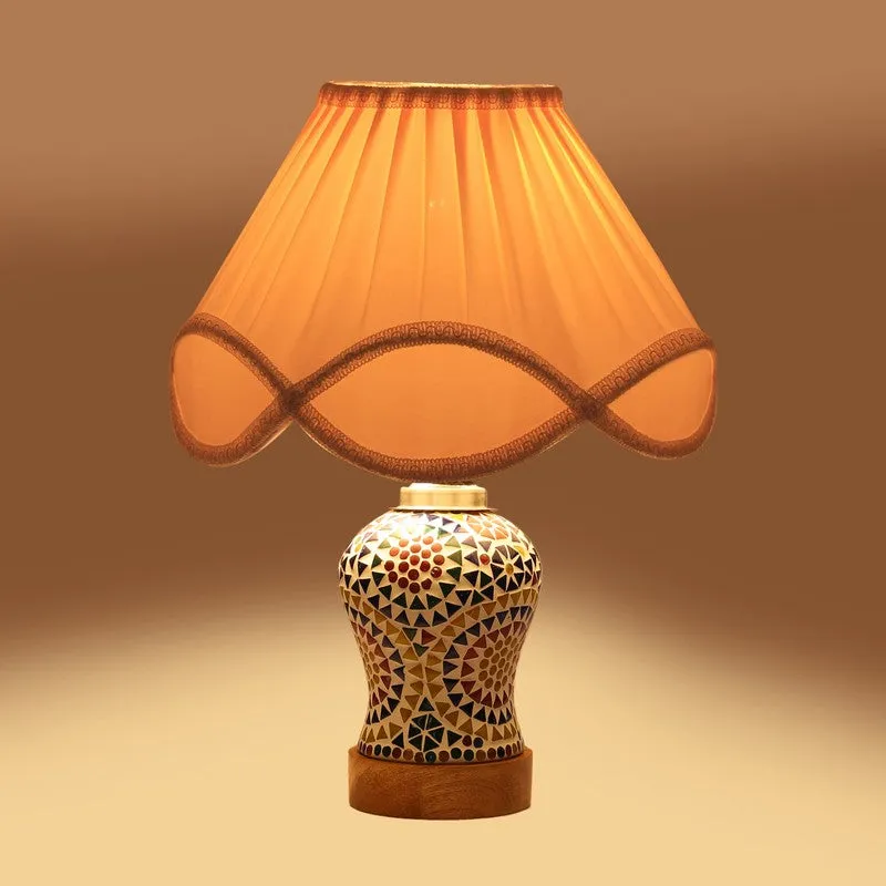 Averon Arc Pleated Wooden Table Lamp - Multicolor media 7