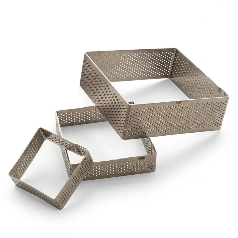 Perforated Square Tart Ring  - Set Of Three media 5