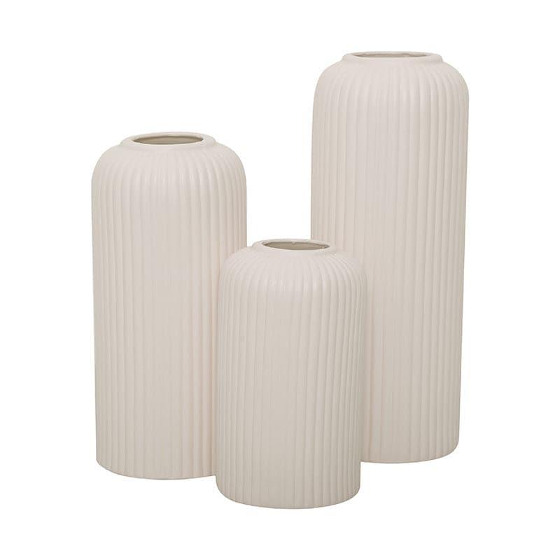 Pasha Ceramic Vase (White) - Set Of Three media 3